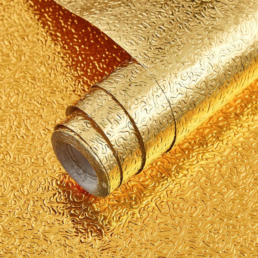 Foil Paper Kitchen Oil-Proof Film Stove Waterproof Moisture-Proof Self-Adhesive Wallpaper Countertop Cabinet Renovation Tile Sticker