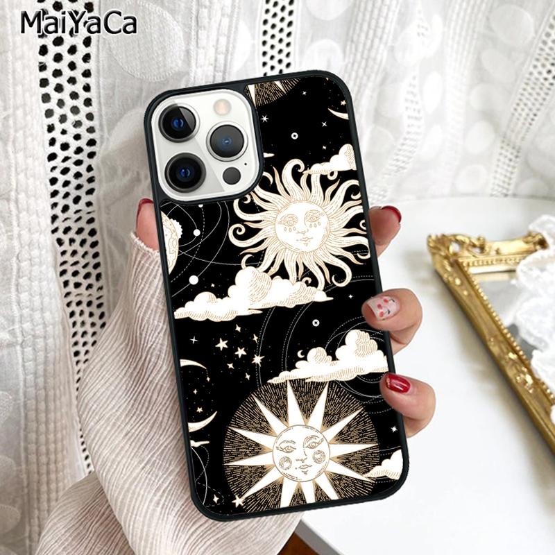 Sun Moons Star Astrological Celestial Phone Case Cover For iPhone 17 Air 16 16e 15 plus 11 12 13 14 pro max coque