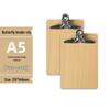 Set di 5 Cartelline A4 con Portapenne, Blocco da Scrittura A5, Cartellina in Legno A3 e Porta Menu