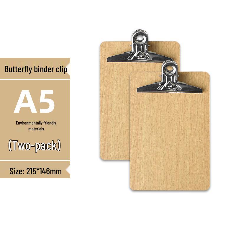 Set di 5 Cartelline A4 con Portapenne, Blocco da Scrittura A5, Cartellina in Legno A3 e Porta Menu