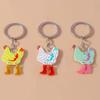 Cute Easter Chicken Hen Keychain Animal DIY Jewelry Gifts Keyring Pendants Handbag Accessories Women