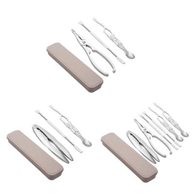Stainless Steel Shellfish Lobster Cracker Seafood Gadgets Clip Needle Picks Pincer Nut Set Crab Accessories for Kitchen
