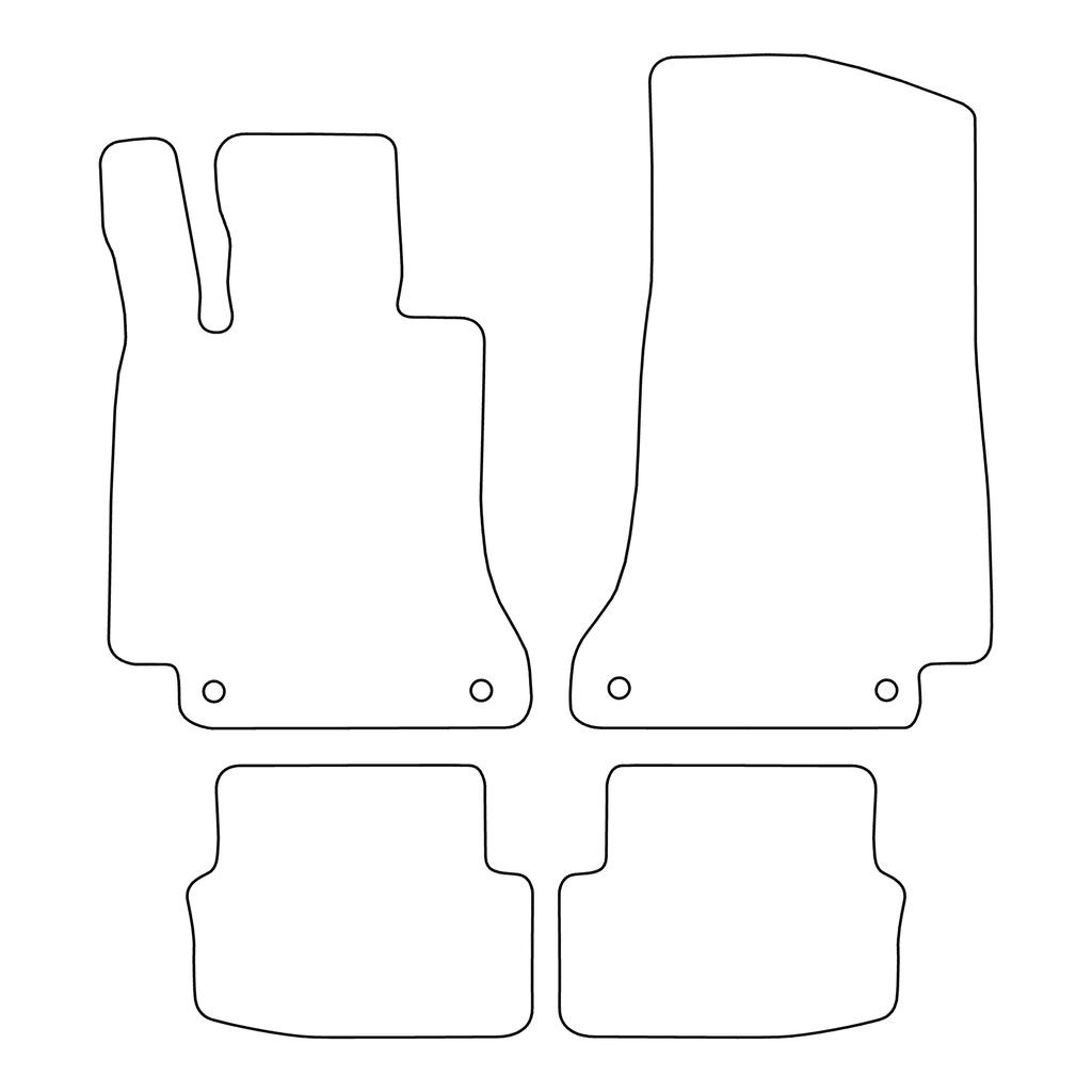 [BLM]ME059 Red - Set of Velour Floor Mats To Fit Mercedes C-klass C205 Coupe 2014-2021 - Red Trim
