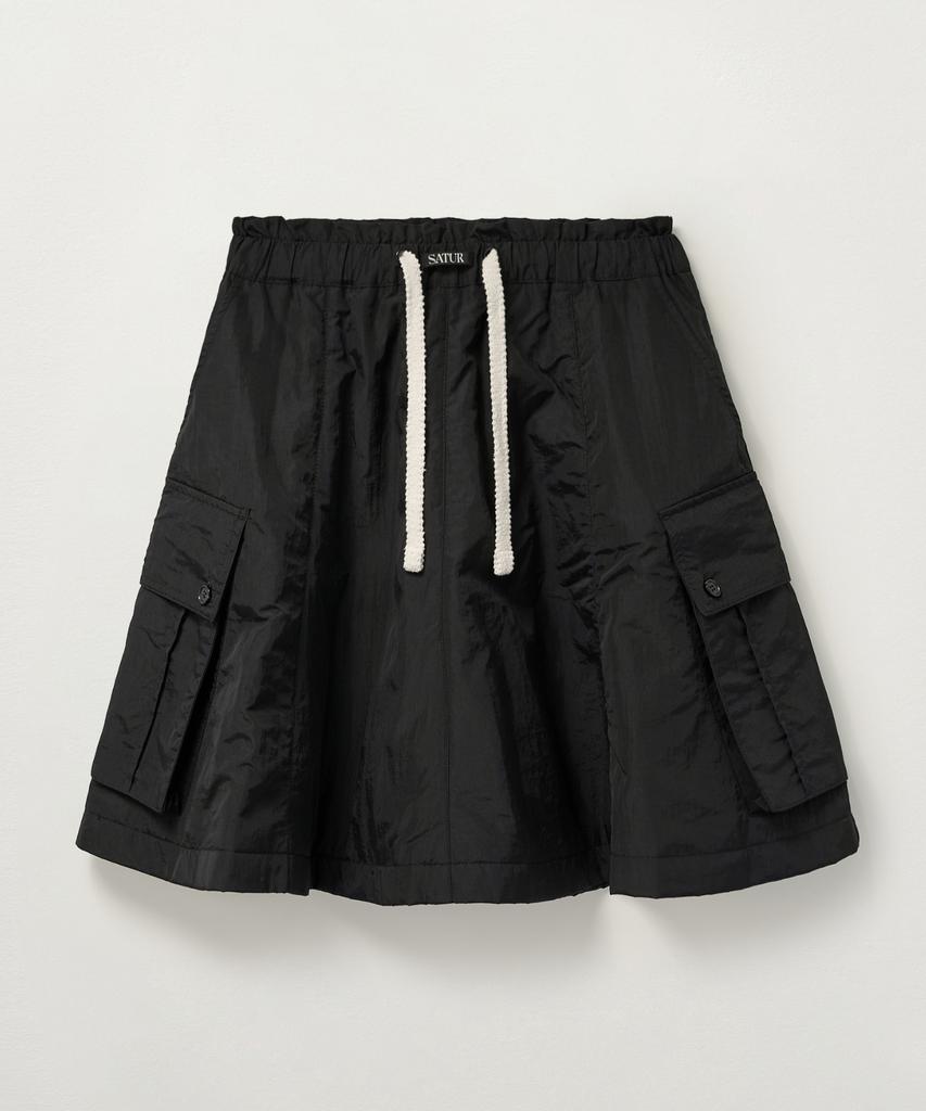 Seteo (W) Padded Balloon Cargo Skirt Black