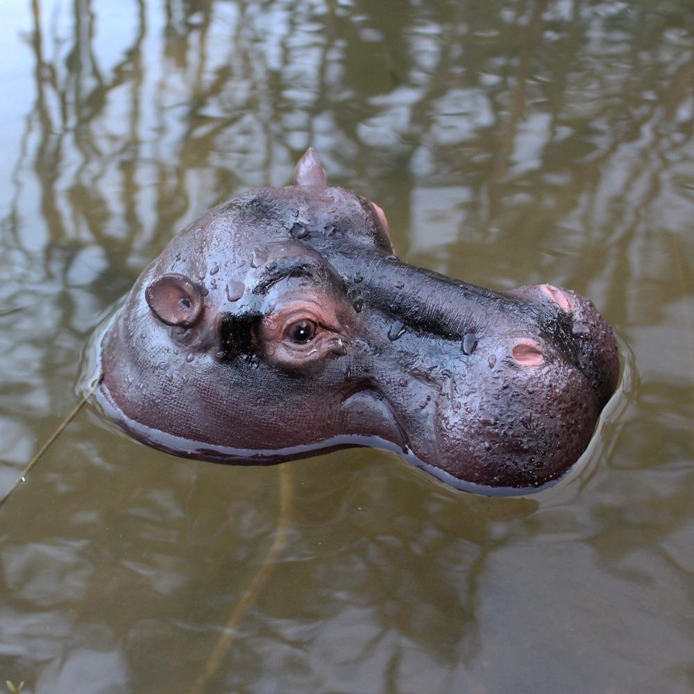 Zábavné plovoucí hroší ozdoby Pryskyřičné řemeslo Zvířecí figurky Dekorace Dekorace nádvoří