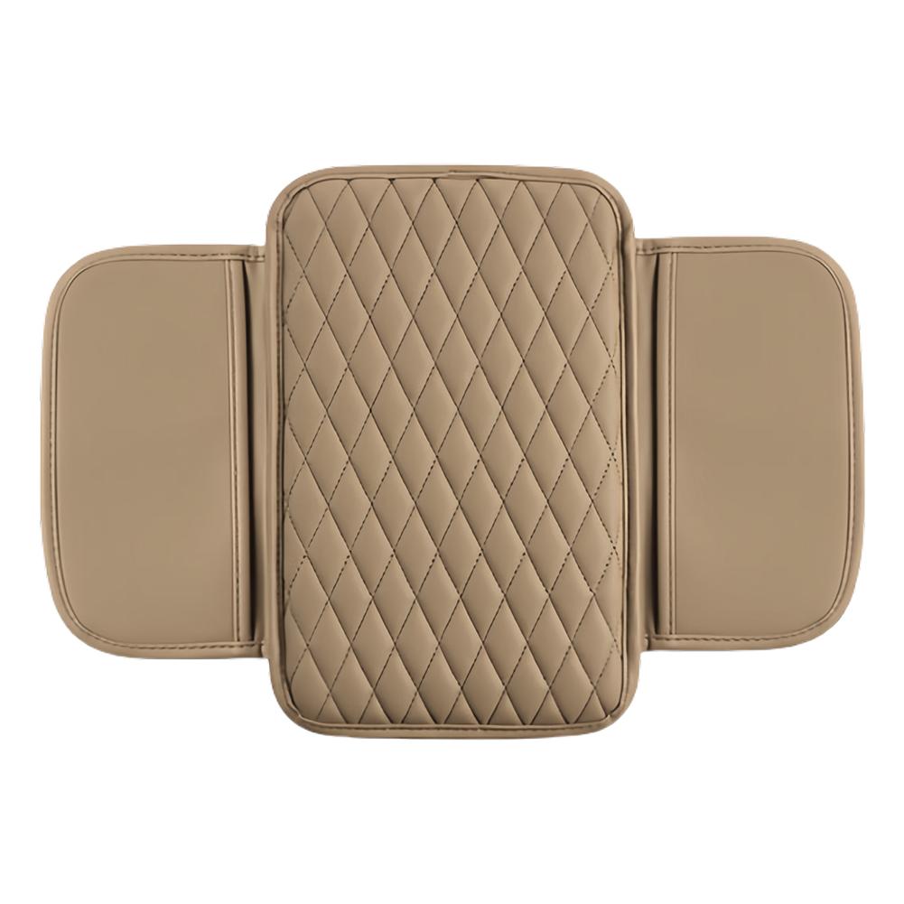 Armrest Cushion with Pocket Leather Arm Rest Mat Foam Height Pad Storage Bag Center Console Protector Cover with Side Pocket