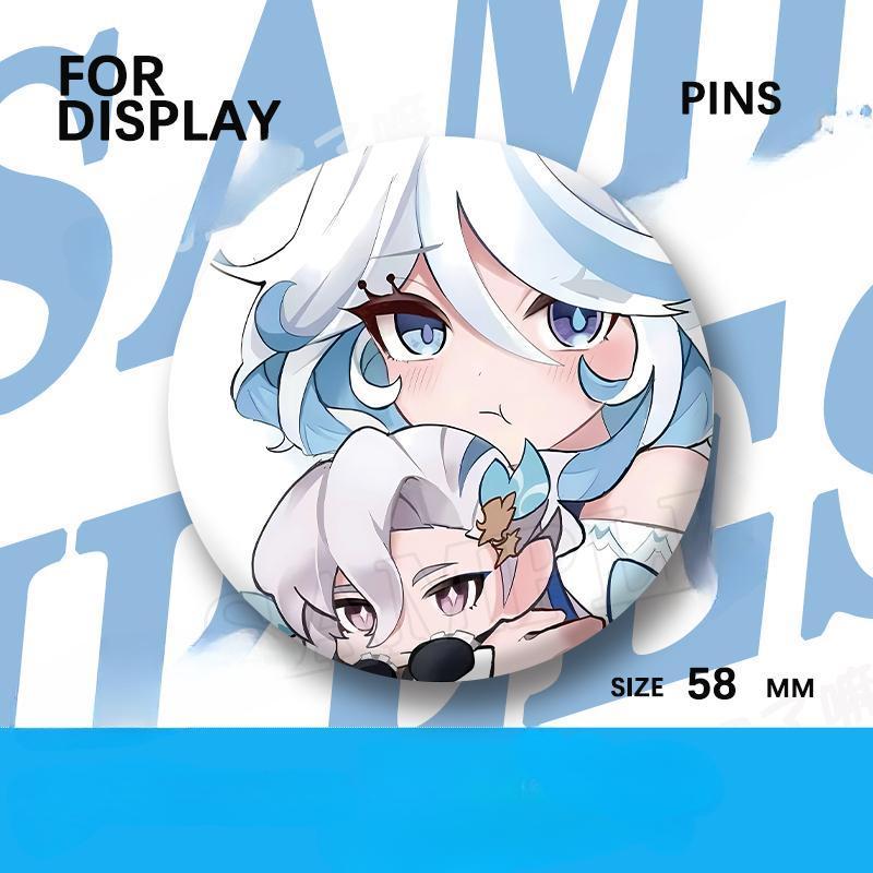 Genshin Impact Pin: Hydro Archon (Fukalos/Fuyina) Merchandise, 58mm Brooch Pendant Pin