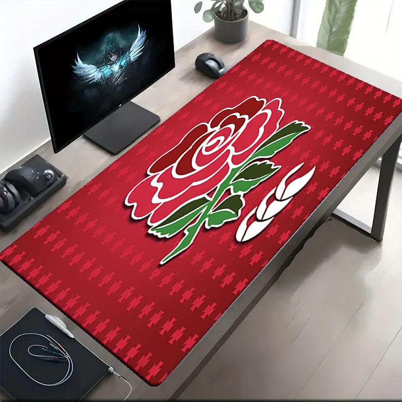 England Rugby Theme Mouse Pad, Non Slip Rubber Base, Multifunctional Office & Home Decor, Perfect for Workspace Personalization.