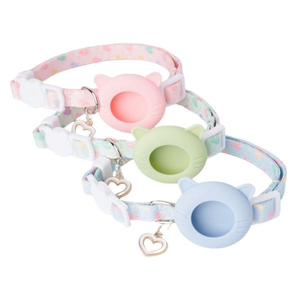 Adjustable Cat Tracker Collar for AirTag Holder Pet Cat Tracking Collar Silicone Protective Case