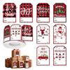 Handwritten Blessings Tags Christmas Thank You Stickers, Red And Black Plaid Print Decorative Labels, Holiday Present Name Stickers Festive