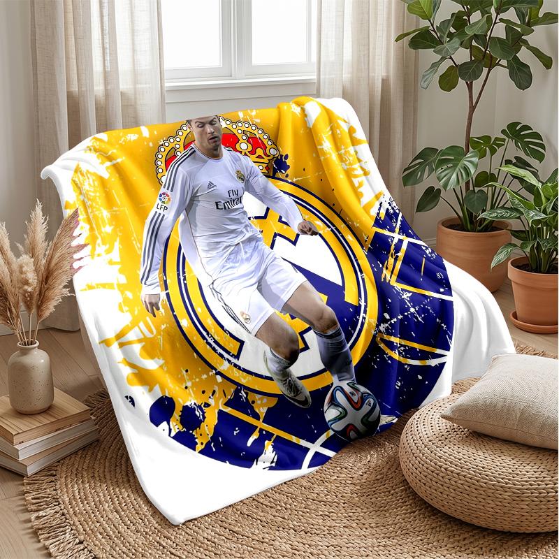 Cristiano Ronaldo Theme Blanket Soft Flannel Blanket Plush Throw Blanket Cozy Sofa Bed Blanket for Home Decor