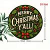 Vintage Metal Christmas Sign Round Iron Decor Holly Berries Kitchen Garden Home