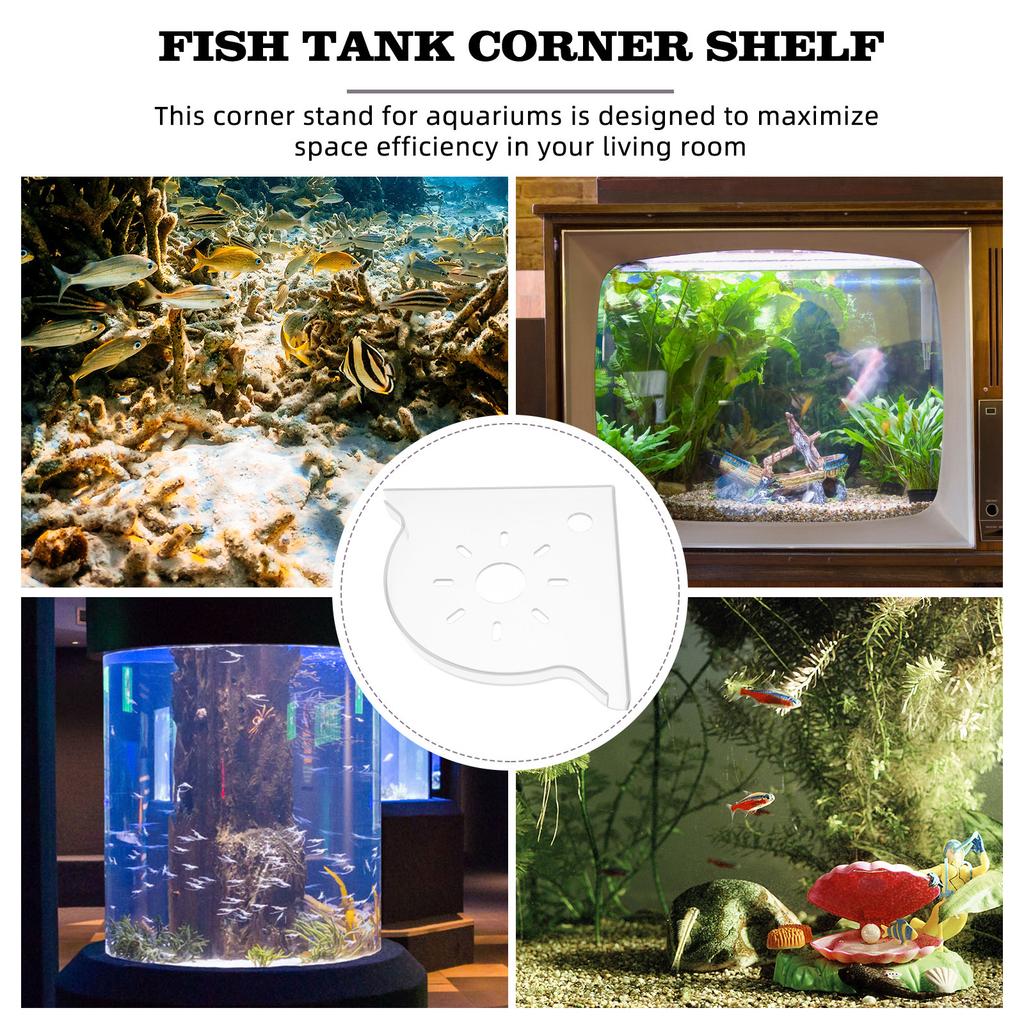 Corner Stand for Fish Tank Aquarium Triangle Multifunctional Storage Shelf Organizer Desktop Holder for Fish Food Accessories