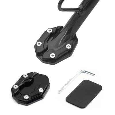Coollooda Motorcycle Side Stand Plate Pad End Wide Type Universal Side Stand Extension Bracket Part with Mounting Included for Plate/Kickstand [Alloy,