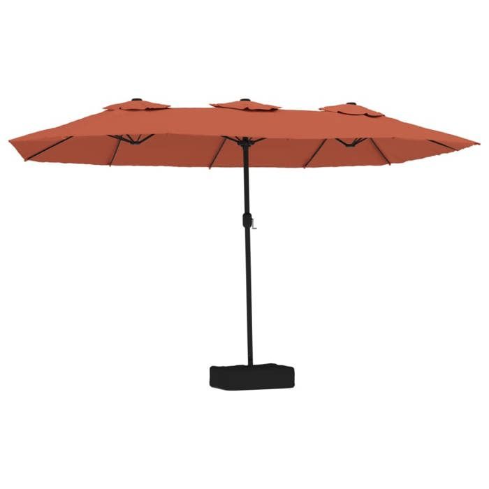 VidaXL Double Head Garden Parasol with LED, Patio Sunshade, Sun Shelter, Beach Parasol Terrace Outdoor, 362958