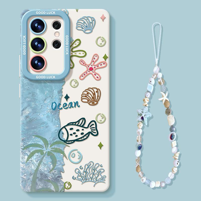 Underwater World Mobile Phone Case Is Suitable for Samsung Galaxy S26 Summer S25ultra Lanyard S24 + Fresh S23 Set