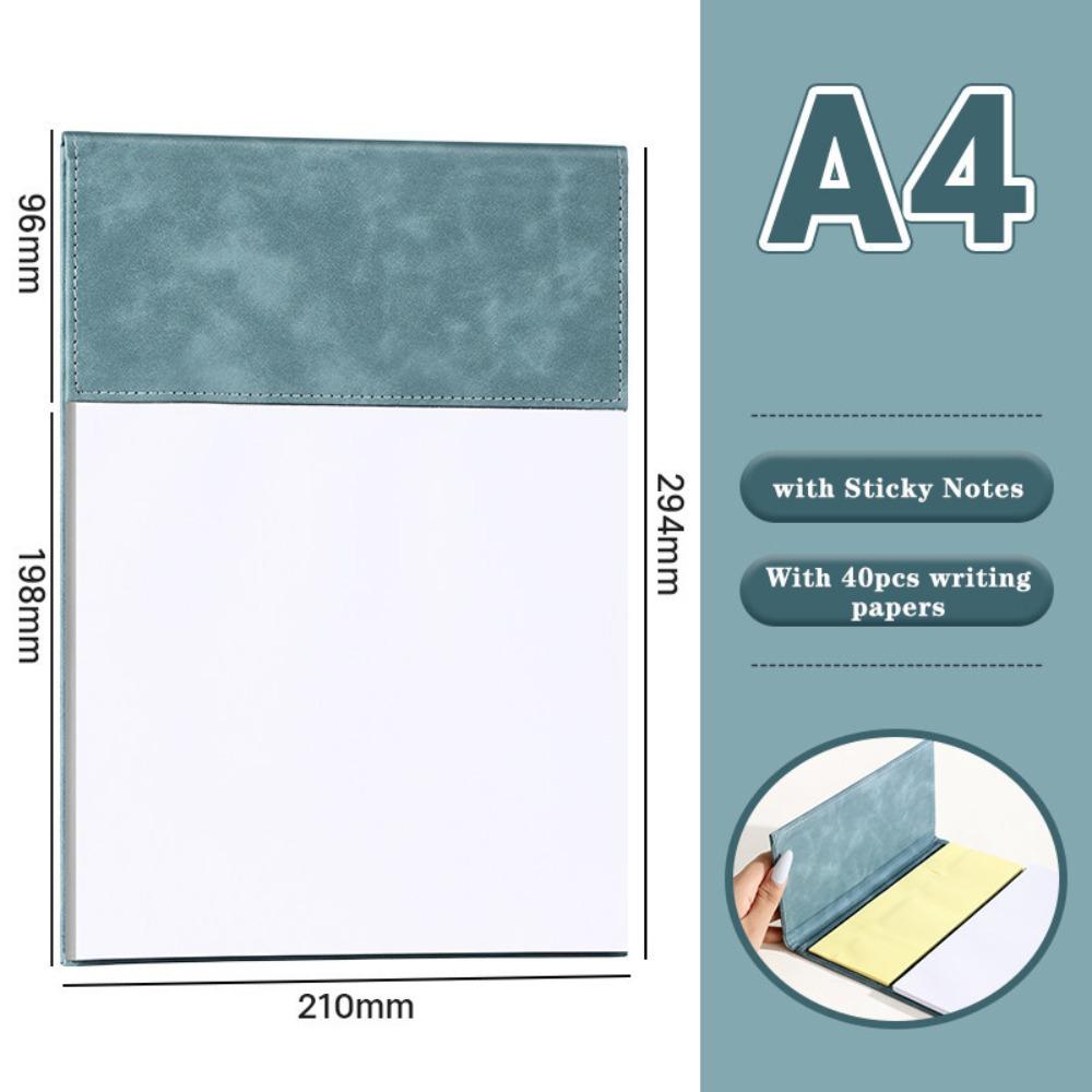 

Portable Suede File Folder A4 With Sticky Notes Clipboard Writing Pad School Students