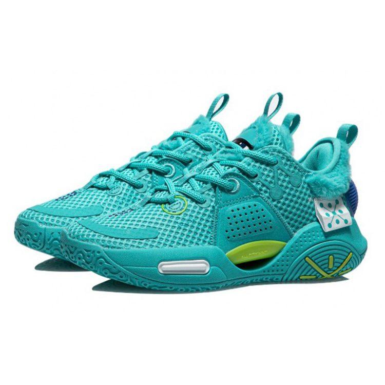 Li Ning All City 9 V1.5 Kinder & Jugend Low-Top Performance Basketballschuhe Meereswelle Blau ABPR033-4