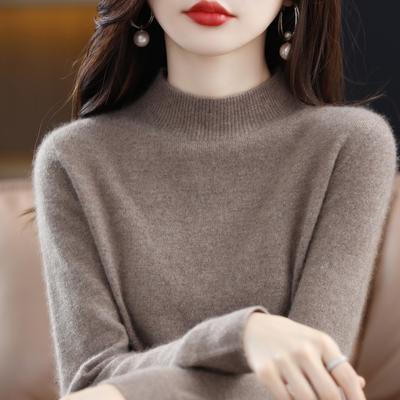 Eleganter, einfarbiger Rundhalspullover für Damen – gemütlicher Strickpullover mit langen Ärmeln, perfekt für Herbst und Winter