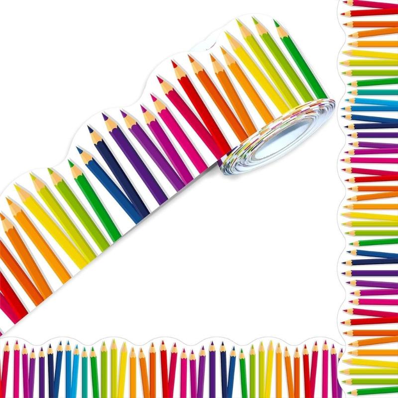 Self Adhesive Border Classroom Decors Border Trim Sticker Colorful Dot Trim Border Bulletin Board Border Trim