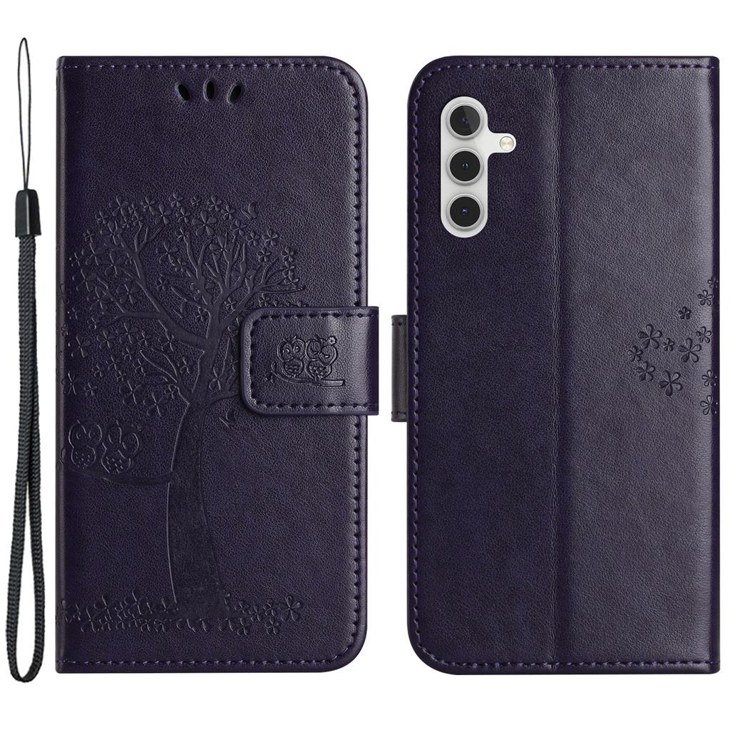 Leather Case for Samsung Galaxy M15 5G/F15 5G , Wallet Phone Cover Imprinted Owl Tree