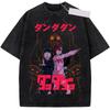 912. Washed Tee Anime Dandadan Ken Takakura Okarun Graphic T Shirt Men Women Clothing Oversized Tshirt Washed Cotton Tee Harajuku Unisex T-shirt Overs