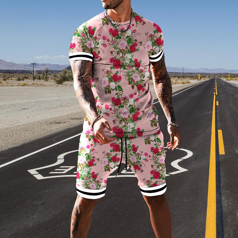 

Мужские короткие наряды с 3D принтом, спортивный спортивный костюм, комплект из 2 предметов для мужчин, летняя комплектация, мужские тканевые мужские футболки с короткими рукавами, комплект шорт L