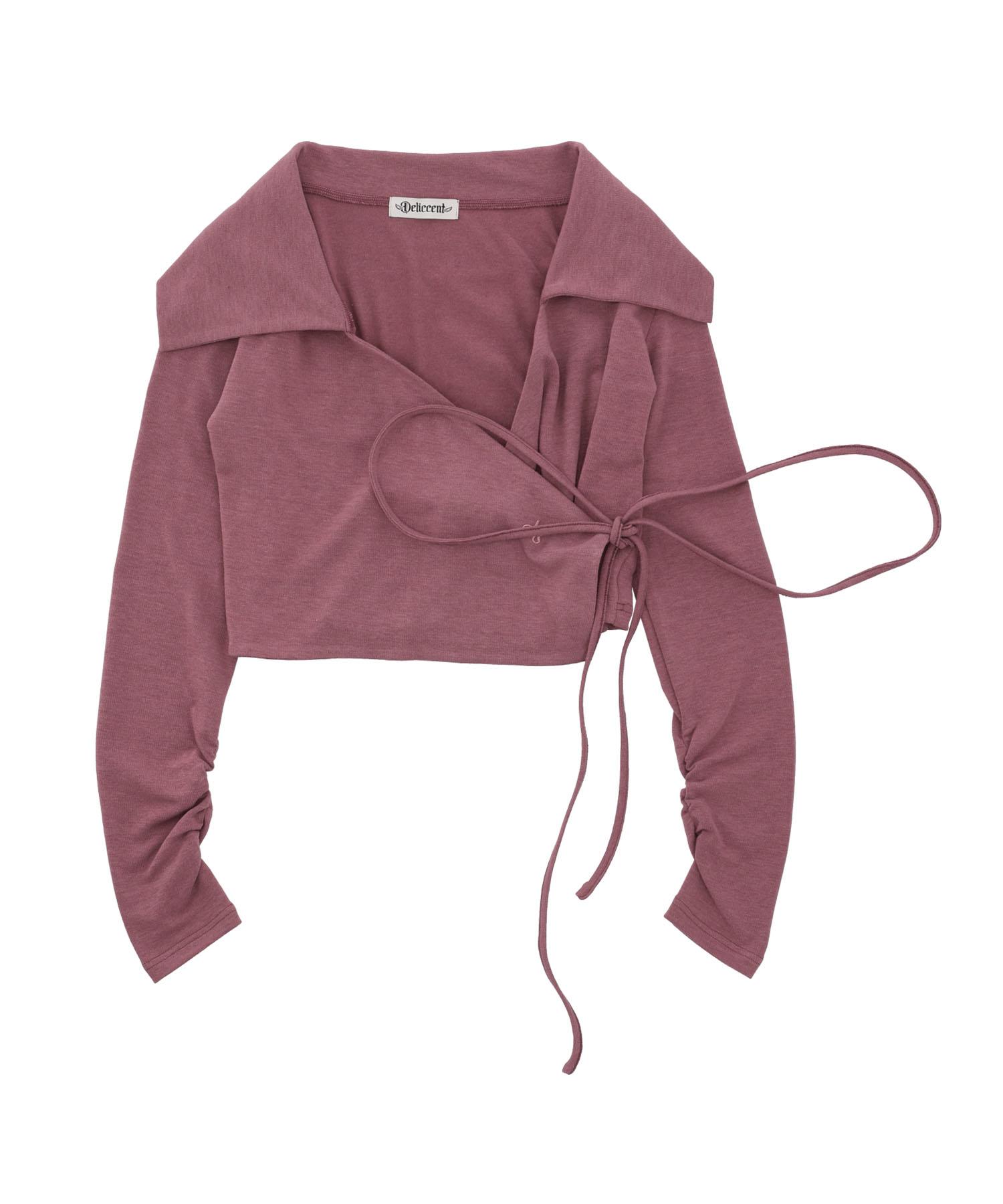 Deliscent Off-Shoulder Wrap T-Shirt [Indie Pink] Indie Pink/Free