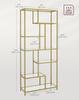 VASAGLE Bookshelf, 6-Tier Tall Bookcase, Plant Stand, Display Shelf, 30 x 80 x 180 cm, Tempered Glass, for Study, Office, Living Room, Bedroom