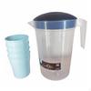 5 Pieces 2000ml Cold Water Kettle Set Large Capacity Jug Measurement Markings Lidded Drink