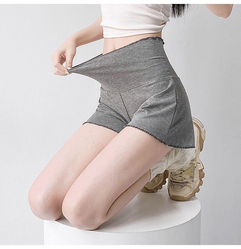 Bequeme graue Modal-Shorts mit Rüschenrand für Damen, Leichte Low-Waist Hot Pants für Frühling/Sommer - Bestseller