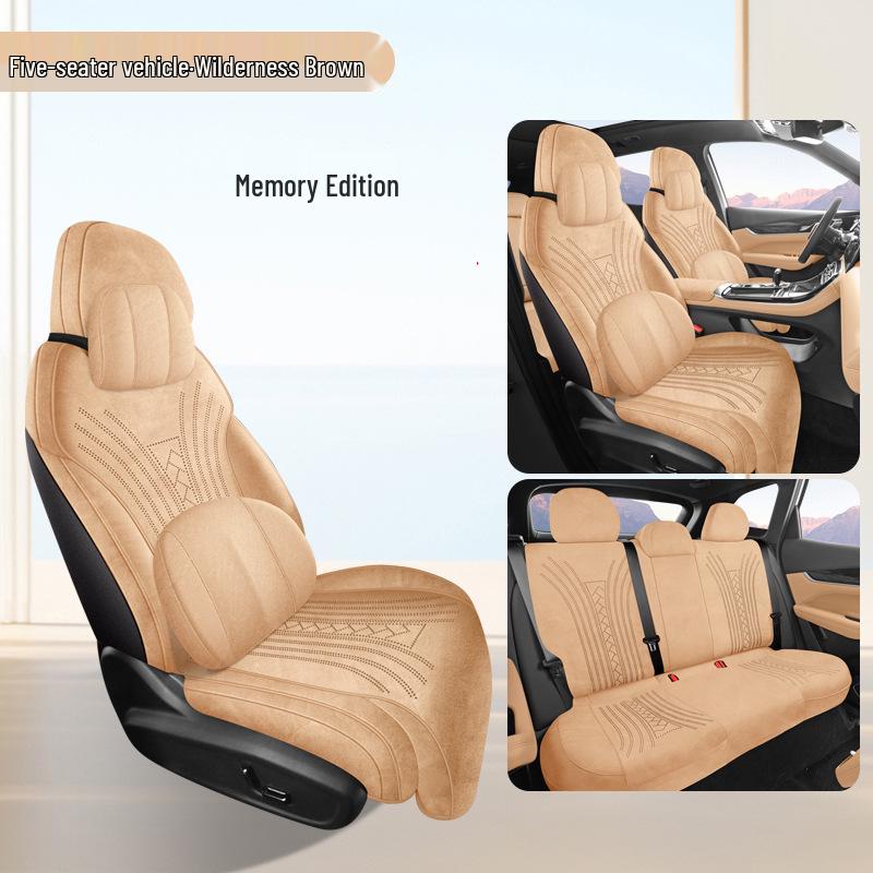 Geely Boyue L 4th Gen Car Seat Cushion: All-Season, Fully Wrapped Rams Fur Suede Saddle Pad