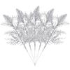 Artificial Pine Leaves Branches Christmas Gold Silver Fake Plants Glitter Garland Xmas Tree Ornament Home Room Decoration Plant