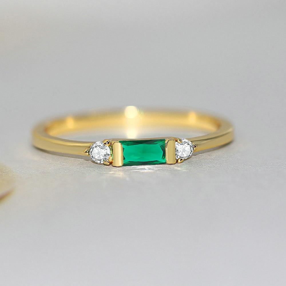 Thin Dainty Rings For Women Elegant Red Crystal OL Rose Gold Working Gift Mini Cute Jewelry KCR065