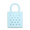 Waterproof Summer Beach Bag Solid Color Jelly Tote Bag Portable Rubber Hole Handbags  Baskets