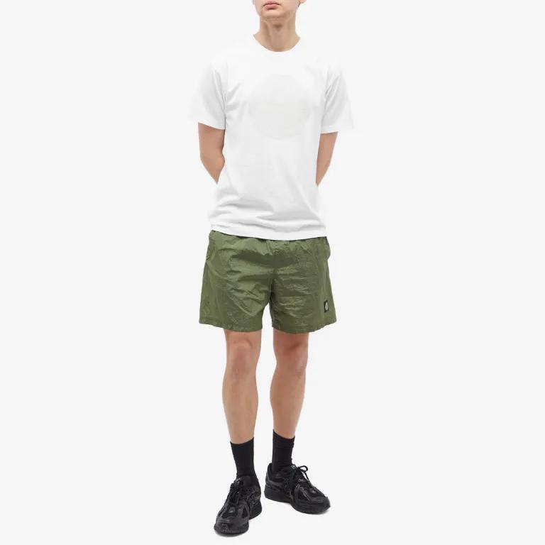STONE ISLAND Logo Print Crew Neck Short Sleeve T-Shirt Men Tops White 79152NS92-V0001