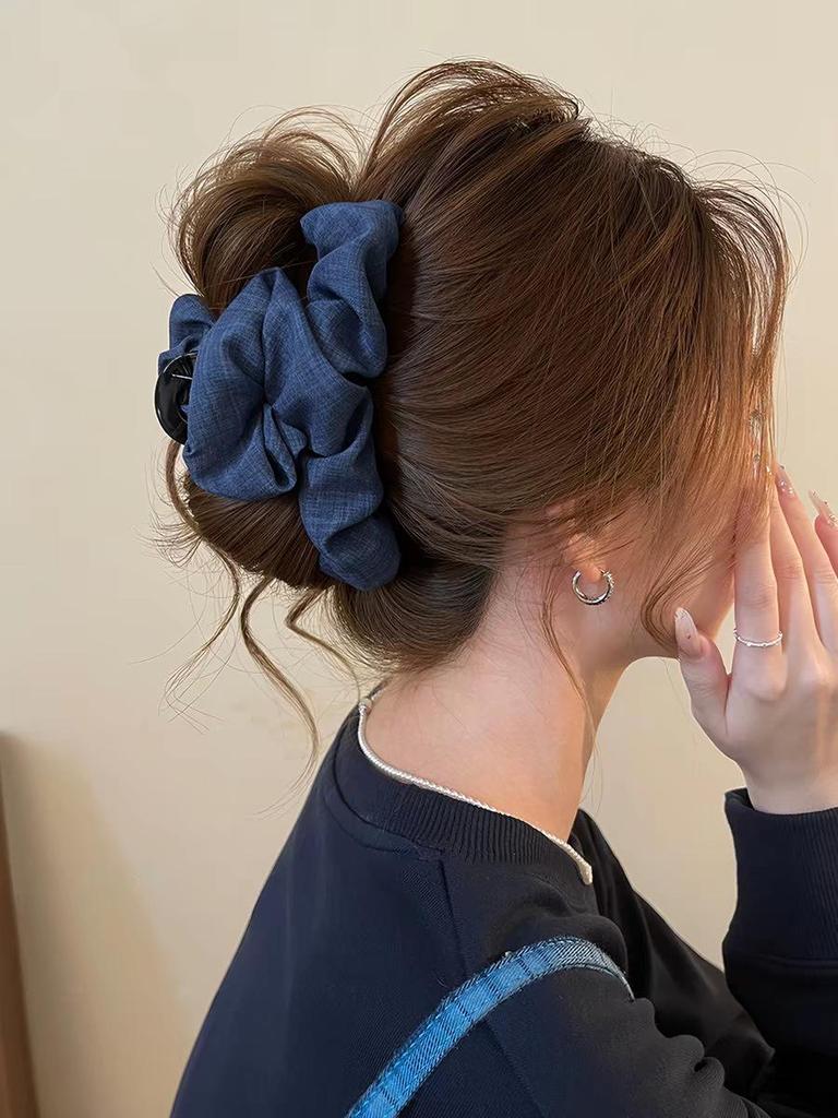 Korean Leopard Print Bow Hair Claw: Extra Large High-End Half Updo Clip for Women