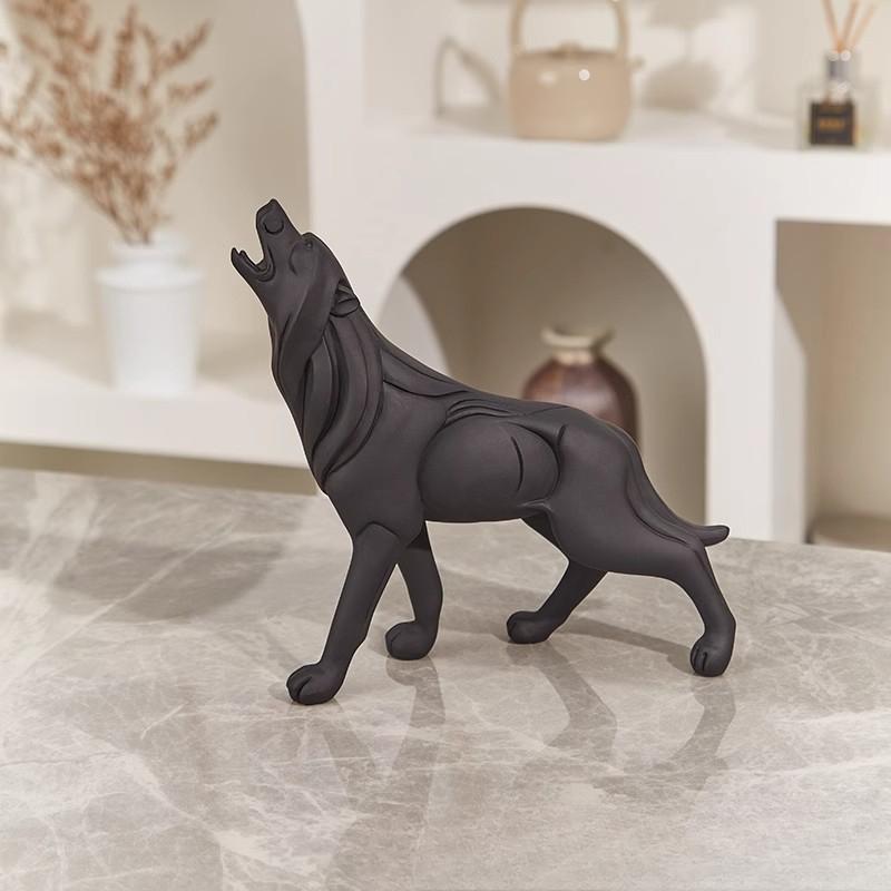 Moderne Schlichte Geometrische Wolf Ornamente Leichter Luxus Stil Hochwertige Heimdekoration Wohnzimmer TV-Schrank Kunstharz Handwerk