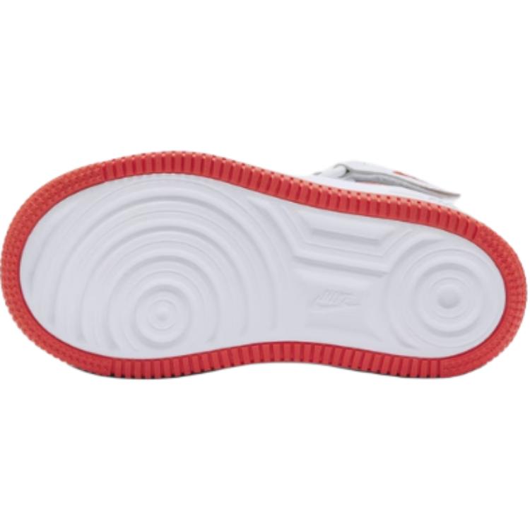Nike Force 1 Mid Easy On Fashion Shock Absorbing Durable High Top Casual Shoes Kids Sneakers White Red FJ1917-106