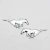 GDZJ3 2PCS 7.5/11CM Metal Car Side Badge Running Horse Sticker for Ford Mustang Shelby F150 Fiesta Focus Ecosport Edge Escape Explorer