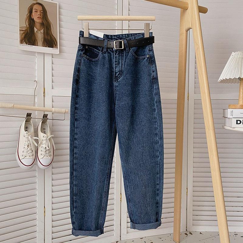Retro Harlan Jeans Women's Summer Thin High-waisted Loose Straight-leg Small Nine-point Thin Radish Daddy Pants