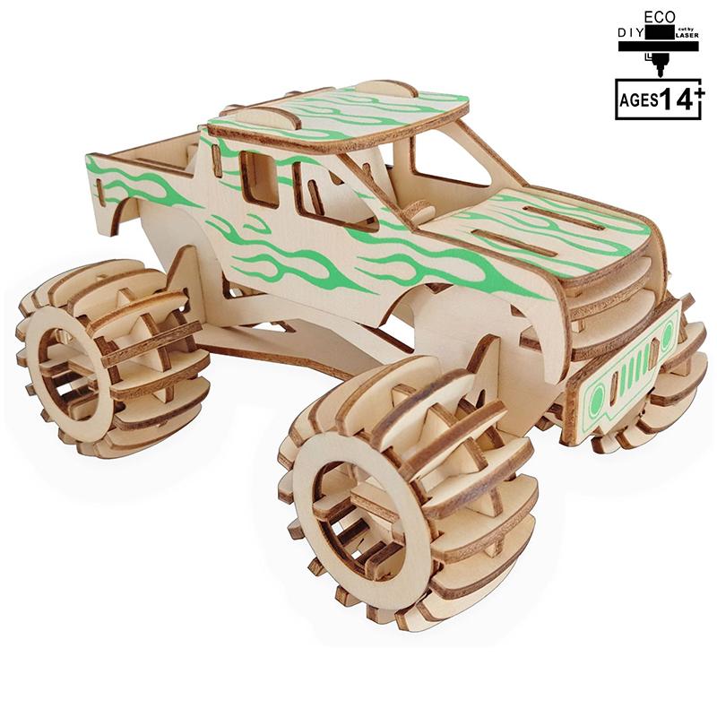 DIY Wooden Car Motorcycle 3D Assembly Model Board Toys Wooden Puzzle Board Car Model Educational Toys Craft Kits Desk Decoration