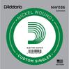 Electric Guitar Single Set of 5 D'Addario Strings, Nickel, .036, NW036,