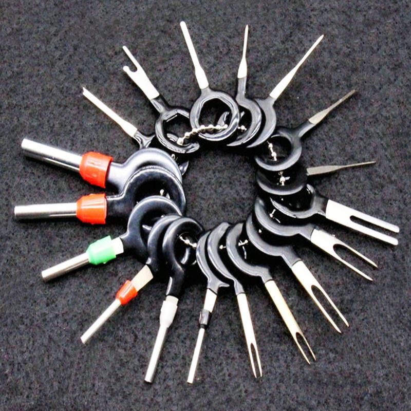

New 18Pcs 11Pcs Automotive Plug Terminal Remove Tool Set Key Pin Car Electrical Wire Crimp Connector Extractor Kit Accessories 11pcs
