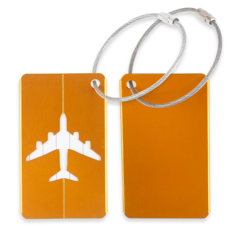 Luggage Tag Airplane Aircraft Luggage Tag Aluminium Alloy Anti-Loss Id Card Solid Color Travel Accessories
