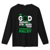 My God Is Stronger Than Cerebral Palsy Awareness Ribbon T Shirt vintage Washed Casual Unisex Top For Everyday Wear Comfortable