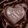 2D Flat, "Tu Es Mon Amour" Heart-Shaped Acrylic Decoration Plaque, Couple Silhouettes Design, Suitable for Wall Decoration, Porch, Room, Villa, Accent