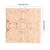 4Pcs Carved Flower Square Onlay Applique Door Cabinet Unpainted Furniture Decor(#2)
