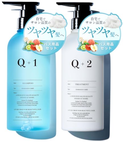 

For dry, damaged hair: Q+ Qualitas [Damage Care] Shampoo and Treatment Set, Amino Acid Shampoo, Salon Exclusive, Silicone-Free Bath Set, 400ml/400g