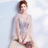 1011 Sommer Neu Helles Gold Braut Langarm Dinner Kunst Test Bankett Aufführung Laufsteg Brautjungfer Abendkleid